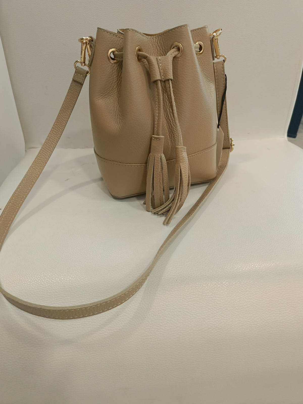 Borsa in pelle tortora chiaro