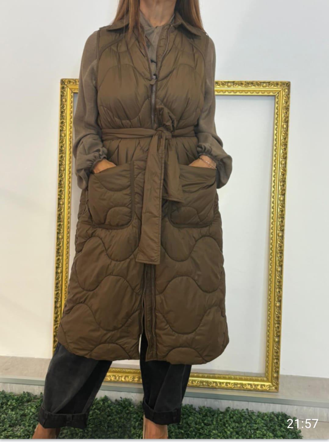 Piumino trapuntato marrone Please