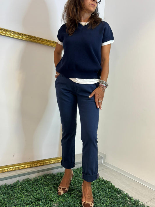 Pantalone blue navy Please