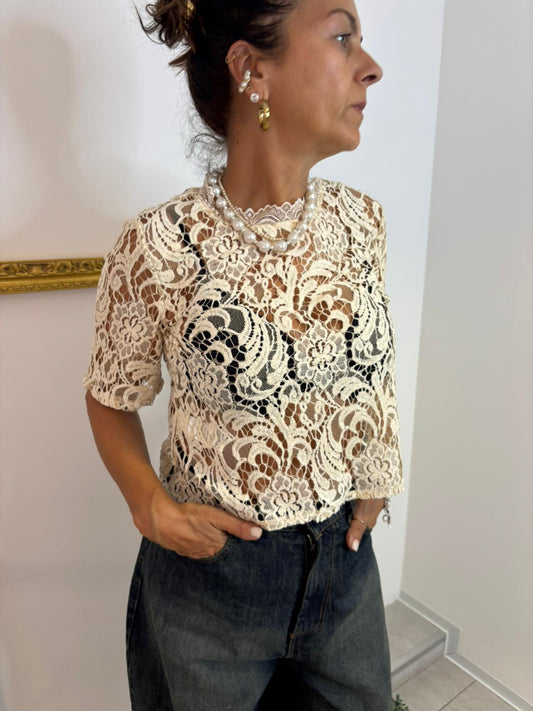 Maglia crema/moro Susy Mix