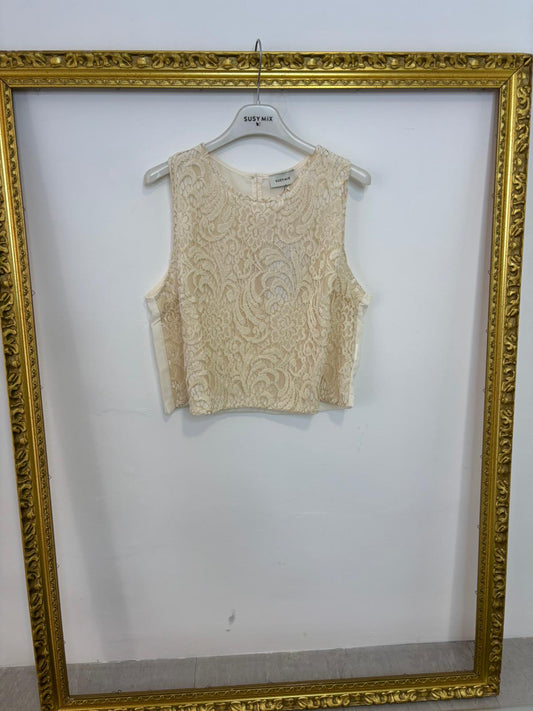 Top in pizzo burro Susy Mix