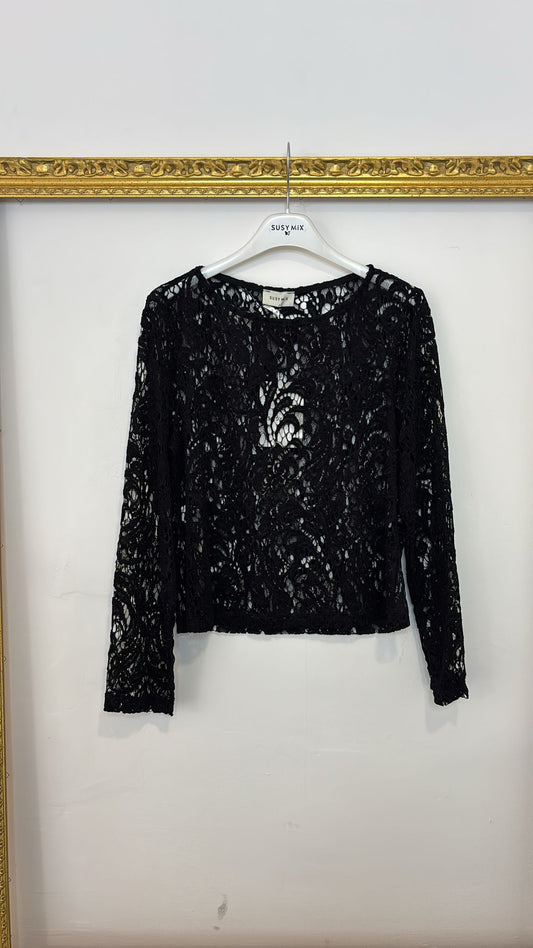 Maglia in pizzo nero Susy Mix