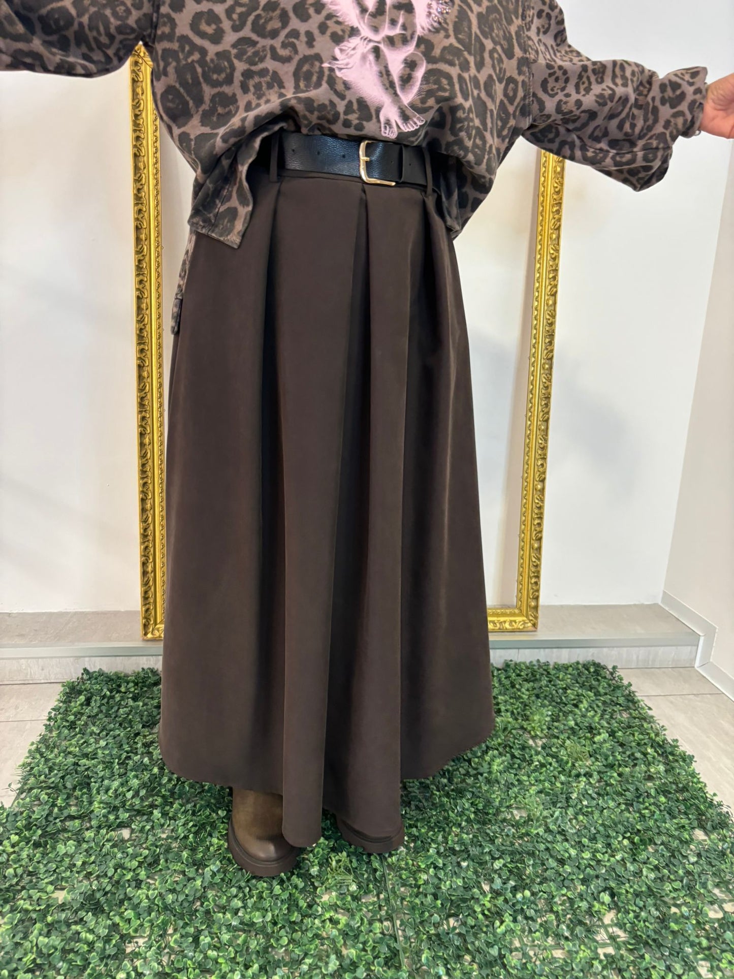 Gonna lunga moro con cintura Susy Mix