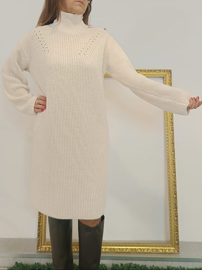 Abito in maglia panna/nero/moro Please