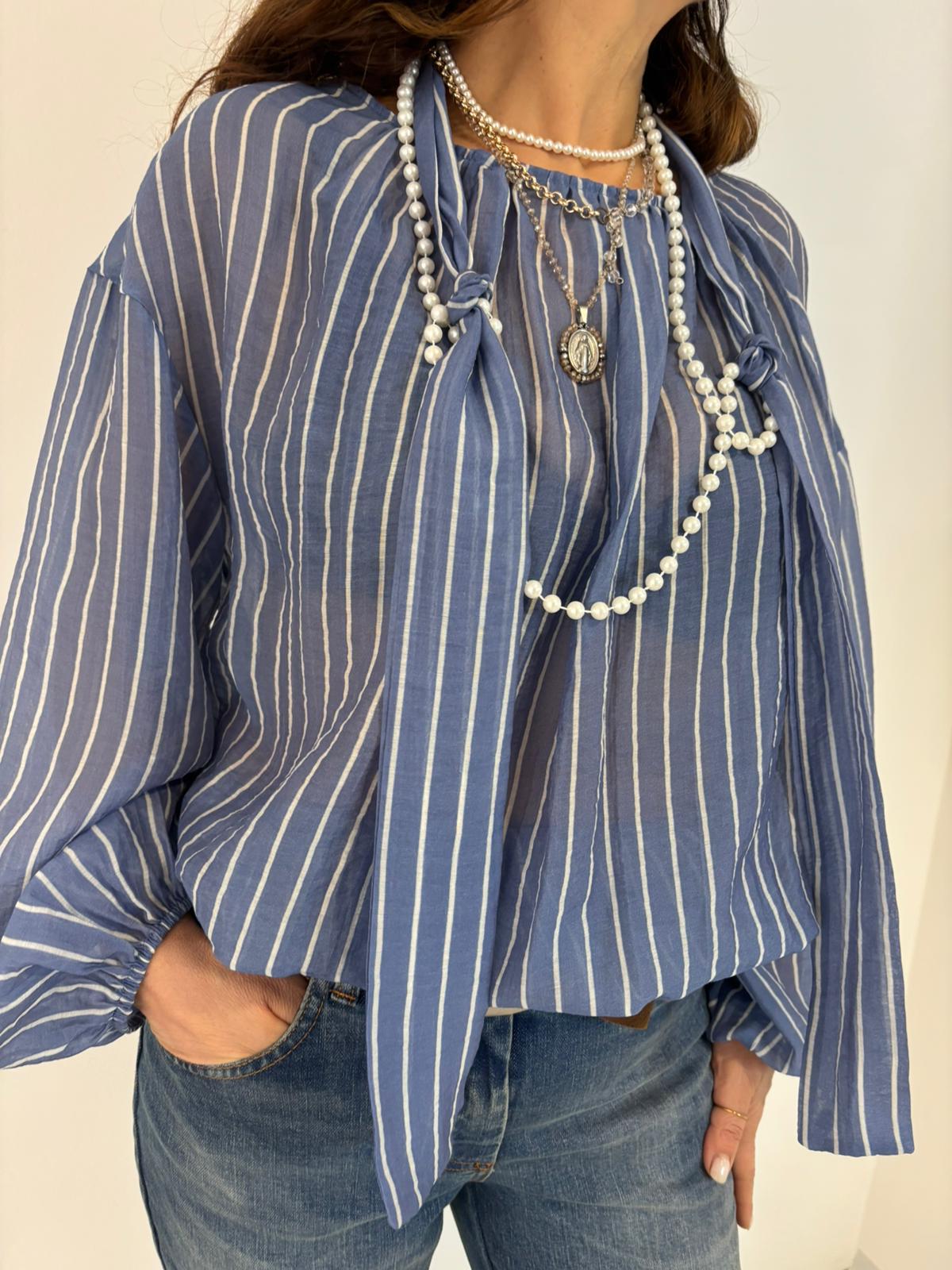 Camicia a Righe con Fiocchi - Philia Loft