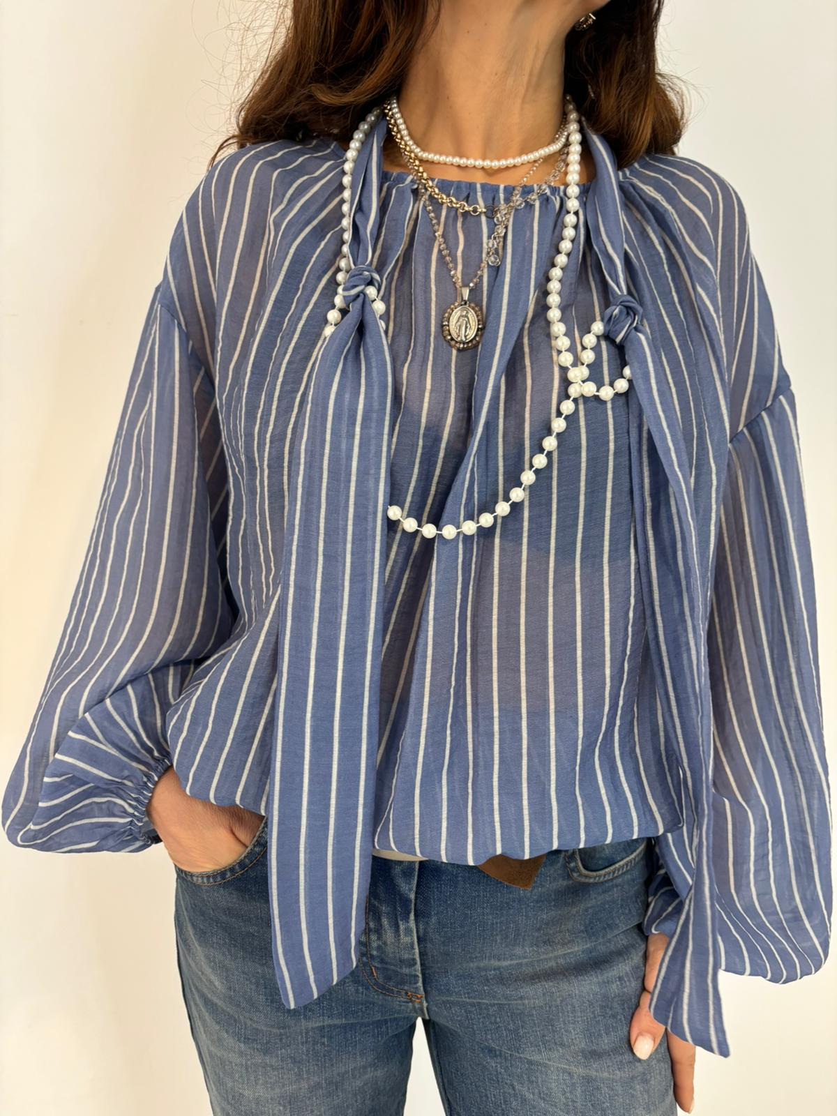 Camicia a Righe con Fiocchi - Philia Loft
