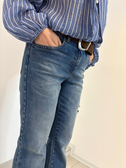 Jeans Souvenir a Zampa con Cintura