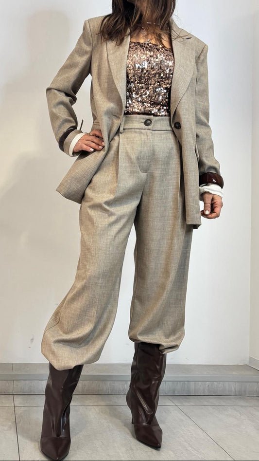 Pantalone Tailleur sabbia - Philia Loft