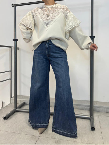 Felpa Philia Loft con Dettagli in Pizzo