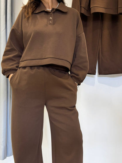 Completo Tuta Marrone HAVE ONE - Felpa e Pantalone