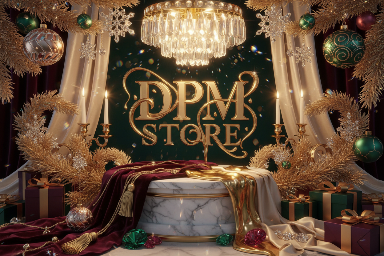 Logo DPM STORE lussuoso classico natalizio